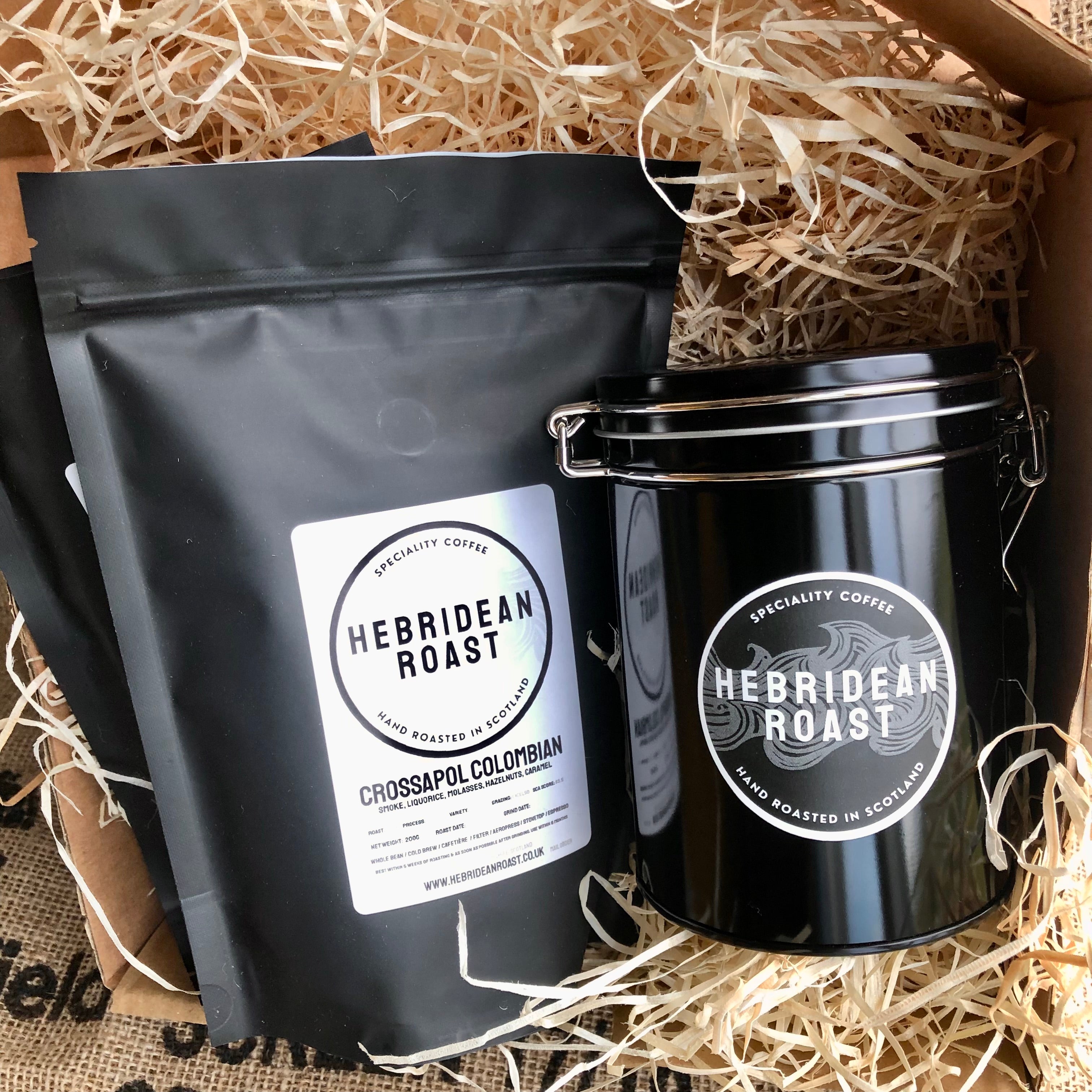 Boxed Gift Set: Coffee & Hebridean Roast Tin