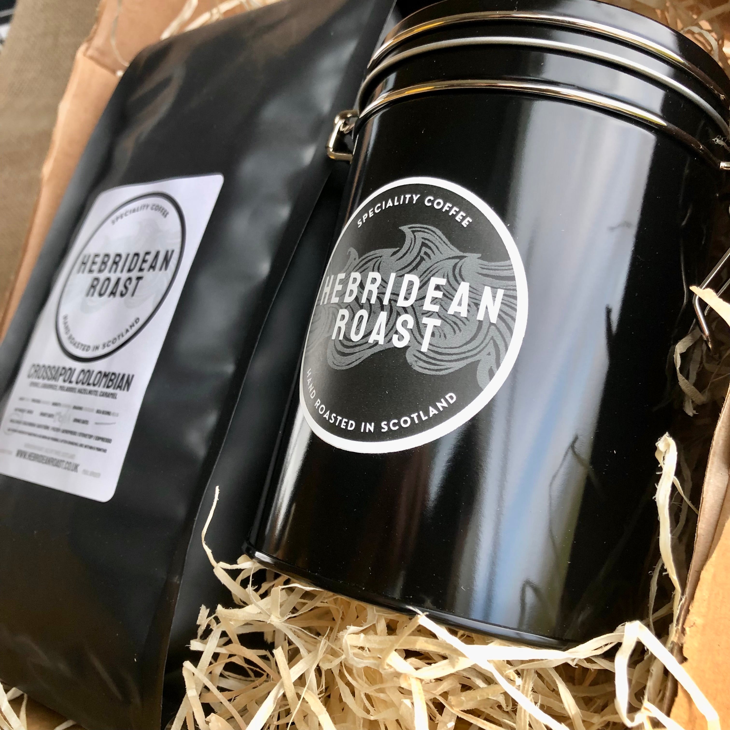 Boxed Gift Set: Coffee & Hebridean Roast Tin