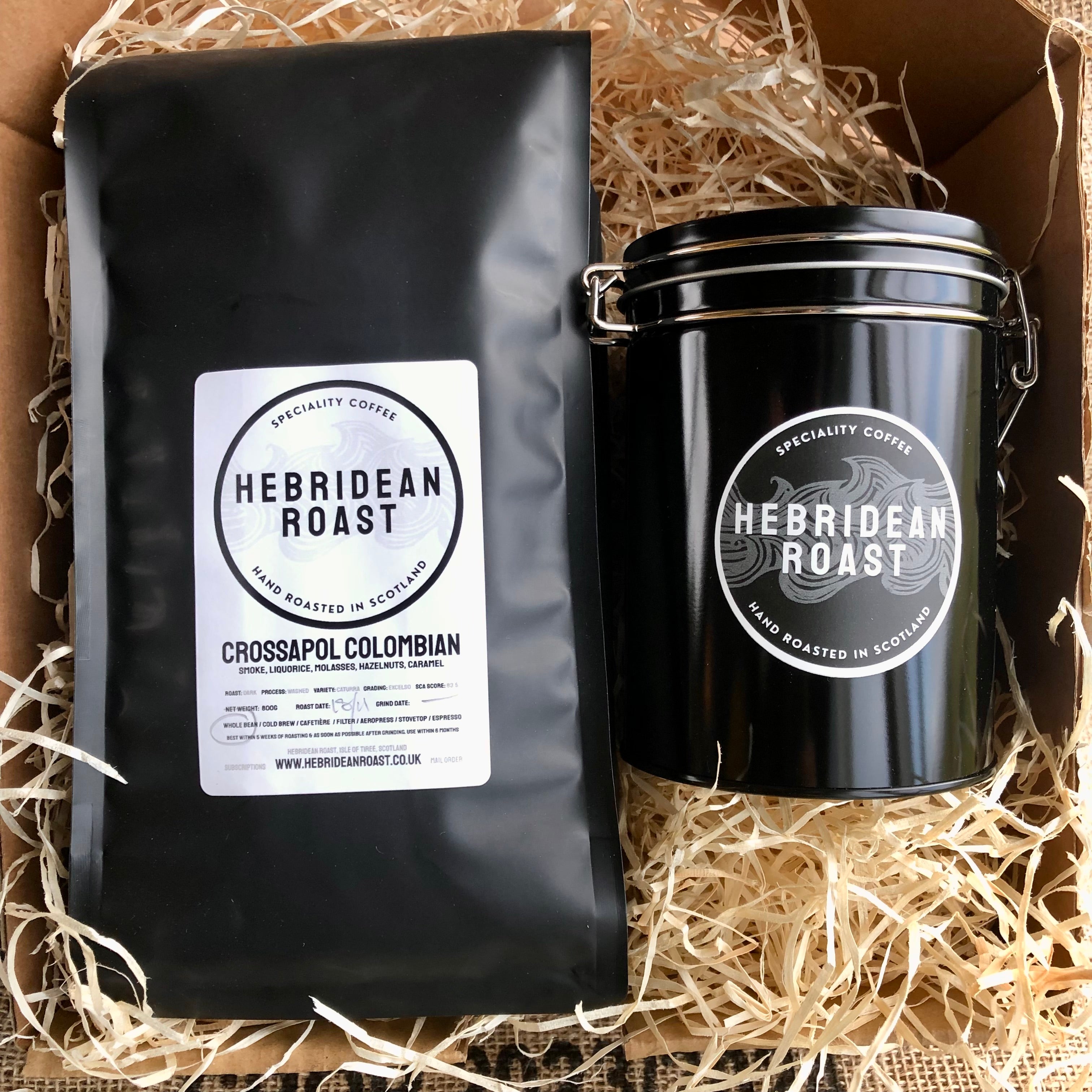 Boxed Gift Set: Coffee & Hebridean Roast Tin